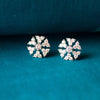 Sparkling Dahlia Statement Sterling Silver Stud Earrings