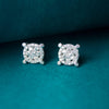 Square Tales Statement Sterling Silver Stud Earrings
