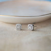 Ecentric Square Sterling Silver Stud Earrings
