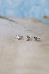 Classic Solitaire Sterling Silver Stud Earrings