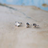 Classic Solitaire Sterling Silver Stud Earrings