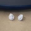 Sparkle Burst Pear Solitaire Sterling Silver Stud Earrings