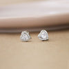 Halo Heart Solitaire Sterling Silver Stud Earrings