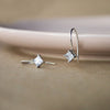 Princess Solitaire Slip On Sterling Silver Earrings