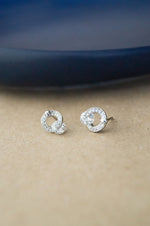 Solitaire With A Twist Sterling Silver Stud Earrings
