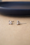 Dazzling Ornate Solitaire Sterling Silver Stud Earrings