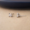 Dazzling Ornate Solitaire Sterling Silver Stud Earrings