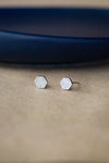 Sparkling Hexagon Sterling Silver Stud Earrings