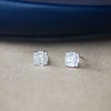 Glinting Square Sterling Silver Stud Earrings