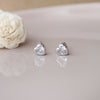 Classic Heart Bezel Solitaire Sterling Silver Stud Earrings