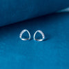 Simply Curled Triangle Sterling Silver Stud Earrings