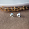 Leafy Solitaire Sterling Silver Stud Earrings