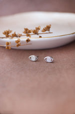 Cluster Eye Rose Gold Plated Sterling Silver Stud Earrings