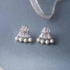 Baguette Rain Statement Sterling Silver Stud Earrings
