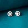 Classic Solitaire Sparkle Sterling Silver Stud Earrings