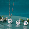 Ornate Flower Sterling Silver Pendant Set