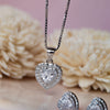 Happy Love Solitaire Sterling Silver Pendant Set