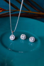 Born To Shine Solitaire Sterling Silver Pendant Set