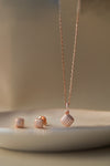 Sparkling Dust Rose Gold Plated Sterling Silver Pendant Set
