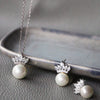 Pearl With A Crown Sterling Silver Pendant Set