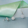 Floral Cluster Sterling Silver Pendant Set