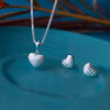 Check & Mate In Love Heart Sterling Silver Pendant Set