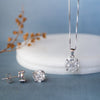 Invisibly Glam Solitaire Sterling Silver Pendant Set
