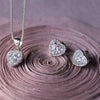 Heart To Heart Solitaire Sparkle Sterling Silver Pendant Set