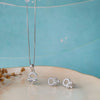 Halo Flower Sterling Silver Pendant Set