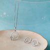 Encircled With Butterfly Sterling Silver Pendant Set