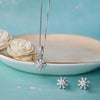 Baguette Treaty Flower Sterling Silver Pendant Set