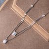 Multilayer Layer Solitaire Sterling Silver Necklace