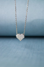8 Bit Heart Beat Sterling Silver Pendant Chain Necklace