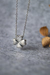 Good Luck Clover Sterling Silver Pendant Chain Necklace