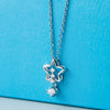 Tail Star Sparkly Sterling Silver Pendant With Chain Necklace
