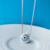 Unconventional Evil Eye Handpainted Sterling Silver Pendant Neckalce