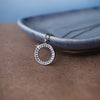 Sparkling Circle Sterling Silver Pendant With Chain