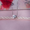 Solitaire Heart Sterling Silver Pendant Chain Necklace