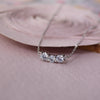Past Present & Future Solitaire Sterling Silver Pendant Chain Necklace