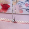 Glam Solitaire Sterling Silver Pendant Chain Necklace