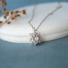 Floral Solitaire Sterling Silver Pendant With Chain