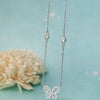 Flying Along Butterfly Sterling Silver Chain Necklace