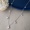 Glamourous Solitiare Station Sterling Silver Charm Necklace