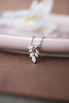 Shinning Flora Leaves Sterling Silver Chain Necklace