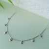 Tiny Solitaire Charms Sterling Silver Delicate Necklace