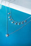 Multilayer Starry Charm Delicate Sterling Silver Necklace