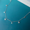 Shining Stars Charm Sterling Silver Delicate Necklace