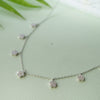 Happy Flowers Charm Sterling Silver Delicate Necklace
