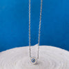 Evil Eye Round Hand-Painted Delicate Sterling Silver Chain Necklace
