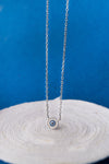 Evil Eye Round Hand-Painted Delicate Rose Gold Plated Sterling Silver Chain Necklace